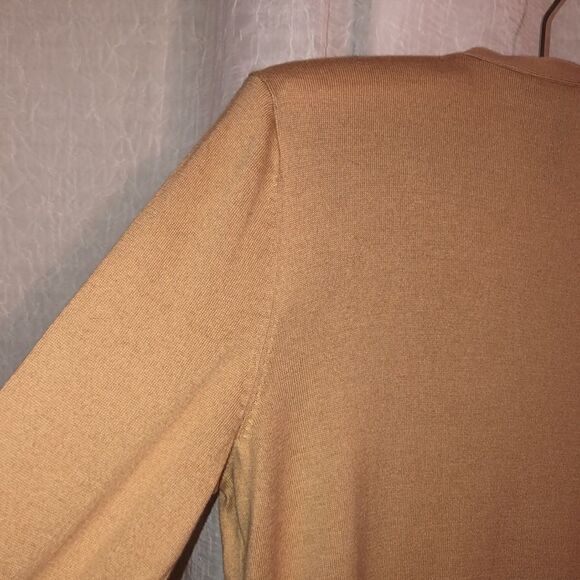LRL M Tan Brown Five Button Front 💯Cotton Fine Knit Cardigan Sweater - Picture 10 of 16